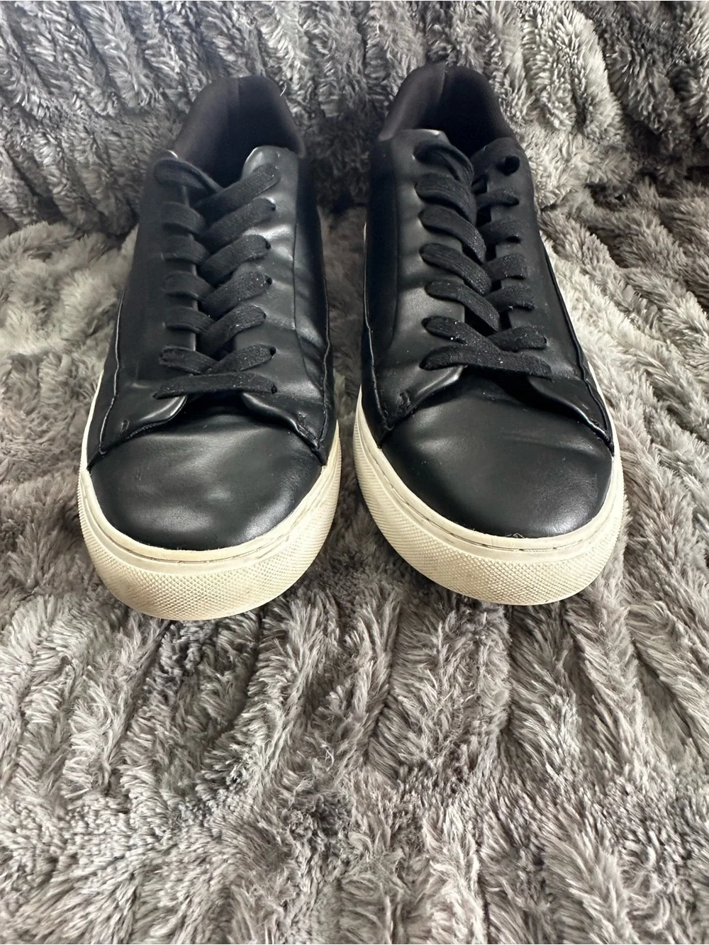 Mix No. 6 Black Leather Low-Top Sneakers with Off-White Sole